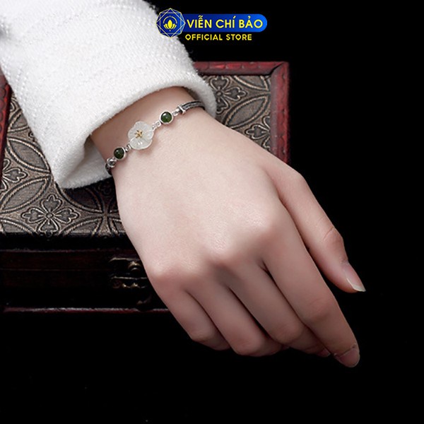 Lắc tay hoa sen chất liệu bạc Thái 925 thời trang phụ kiện trang sức Viễn Chí Bảo L000178