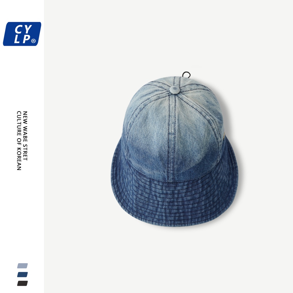 Nón Denim Rộng Vành Màu Nhuộm Phong Cách Nhật Bản Thời Trang Xuân Hè Cho Nữ