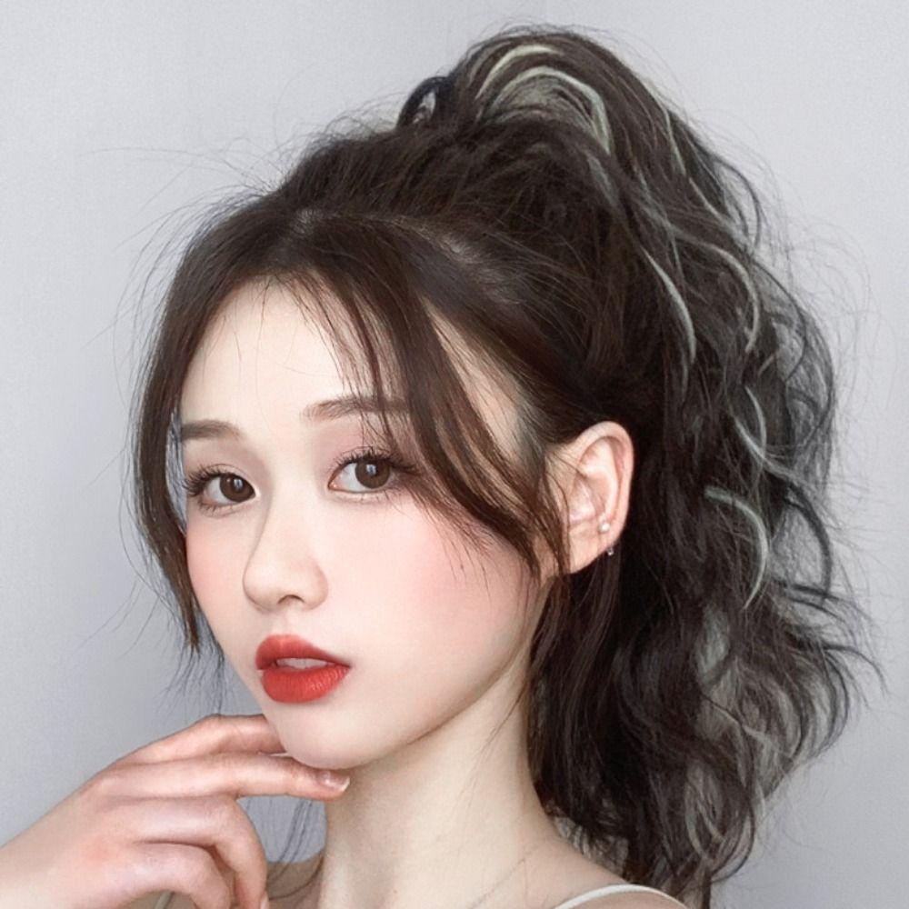 Tóc Nối Giả Đuôi Ngựa Bằng Sợi Tổng Hợp Màu Đen / Nâu Mượt Mà Chịu Nhiệt Dành Cho Nữ