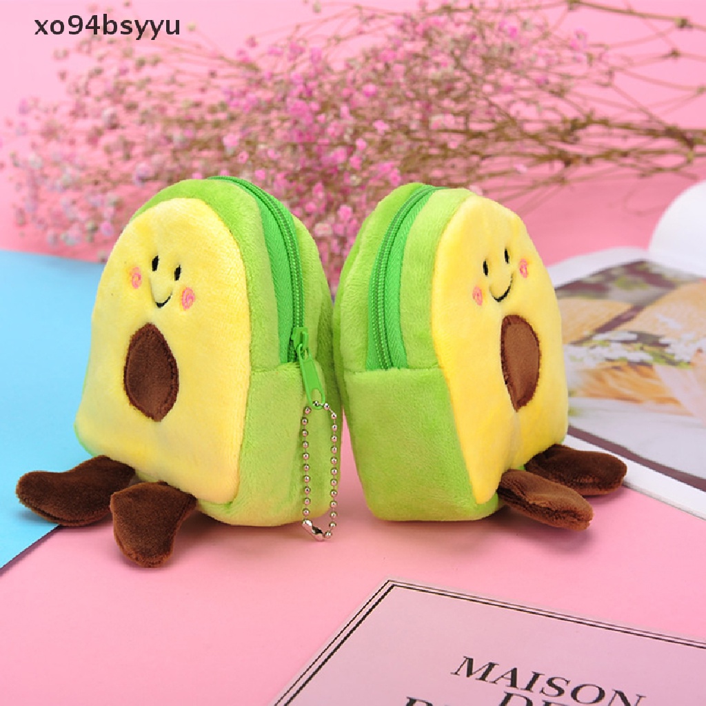 Túi Đựng Tiền Xu / Tai Nghe Hình Trái Bơ Xo94Bsyu Bằng Lông Nhung Dễ Thương Xinh Xắn