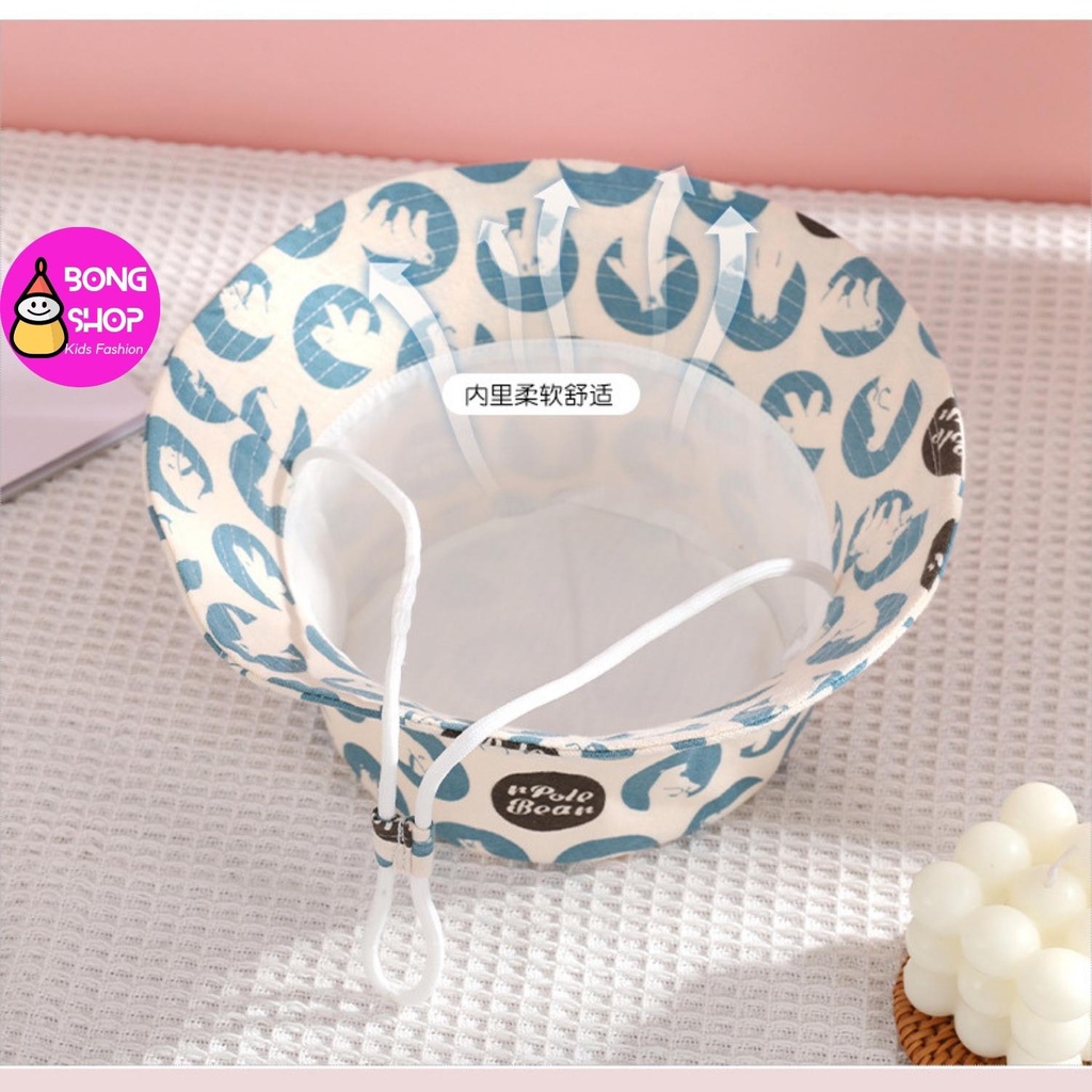 Mũ tai bèo in hoạ tiết hoạt hình phong cách Hàn Quốc thời trang dễ thương cho bé