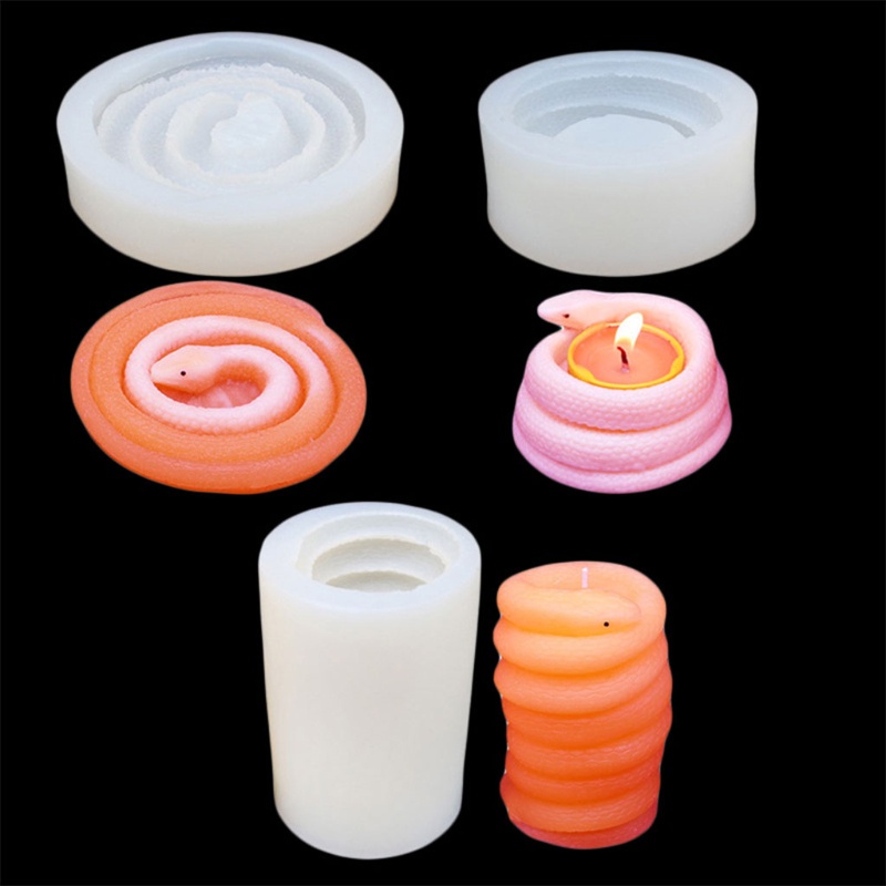 Khuôn Silicon Làm Đế Nến Hình Rắn Độc Đáo Sáng Tạo Silicone
