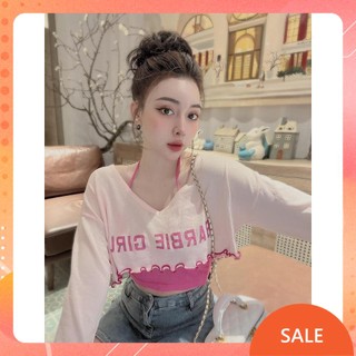 Set yếm kèm áo dài tay viền bèo barbie hot hit maianhshop
