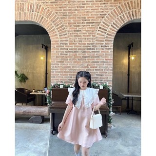 ĐẦM DOLL HỒNG CỔ PETER TRẮNG 🖤