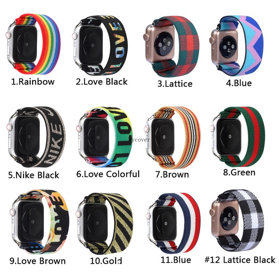 Dây Đeo Đồng Hồ Thông Minh Co Giãn Kích Thước 49mm 45mm 41mm 44mm 40mm 42mm 38mm Ultra 8 7 6 SE 5 4 3 2 1