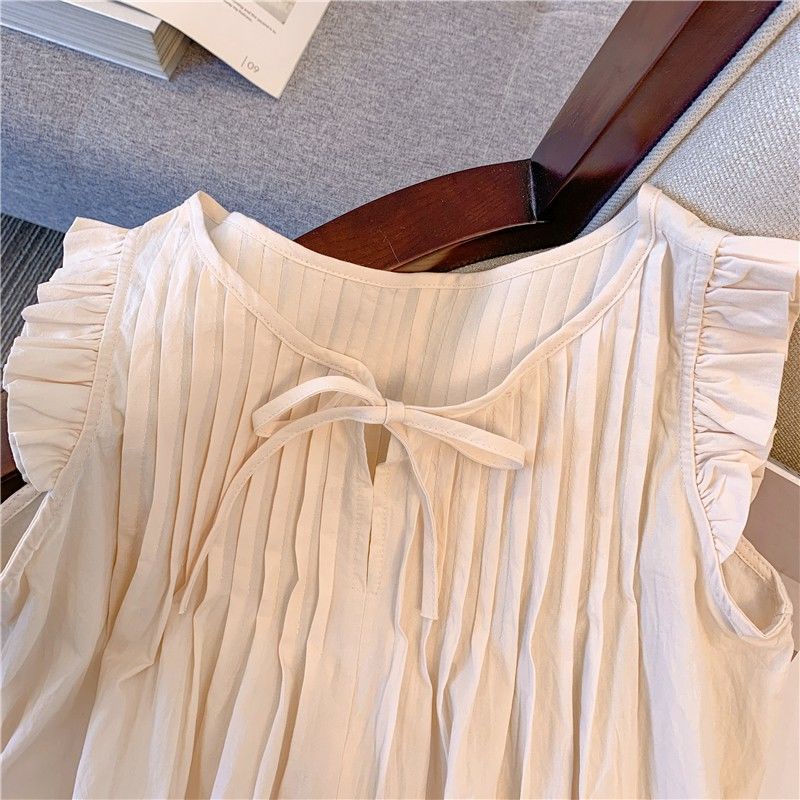 Áo Sơ Mi Không Tay Dáng Rộng Thời Trang Retro Đơn Giản