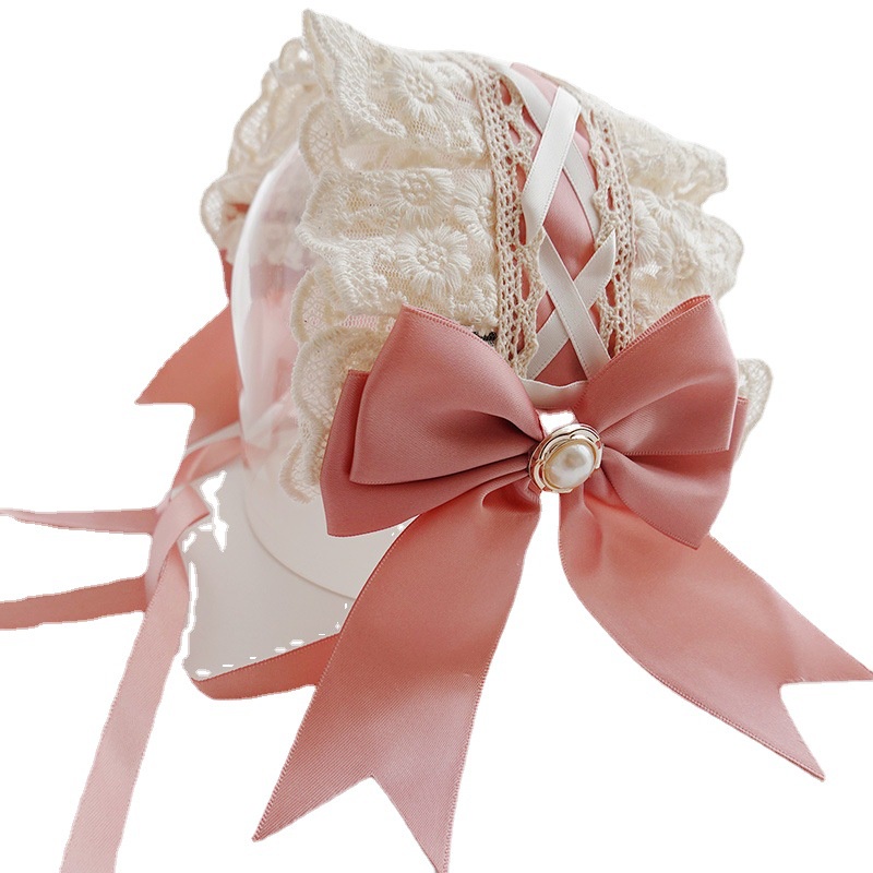 Băng Đô Cài Tóc Đính Nơ Ren Phong Cách Lolita Dễ Phối Đồ