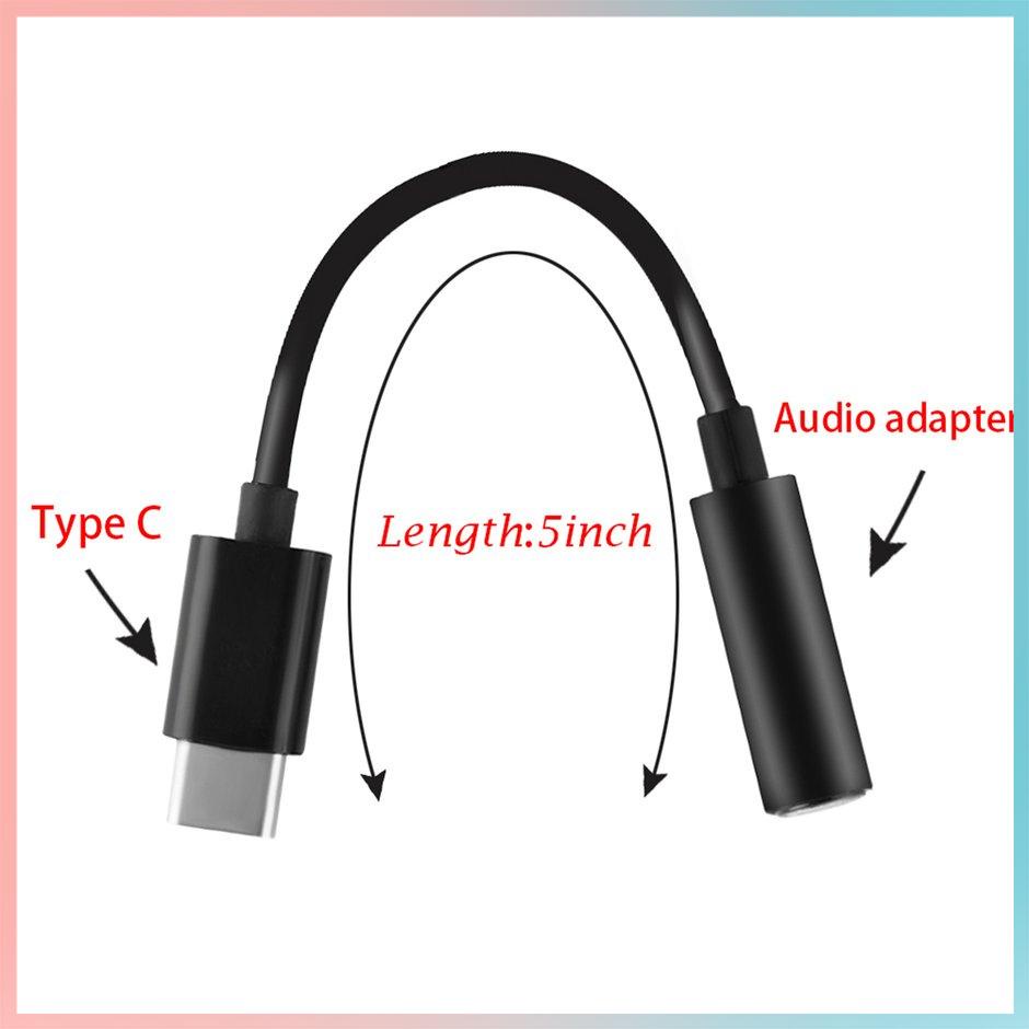 【giao hàng hôm nay>>>Mini Portable Type-C to 3.5mm Earphone Cable Adapter USB 3.1 Type C USB-C Male to 3.5 audio Female Jack for Xiaomi