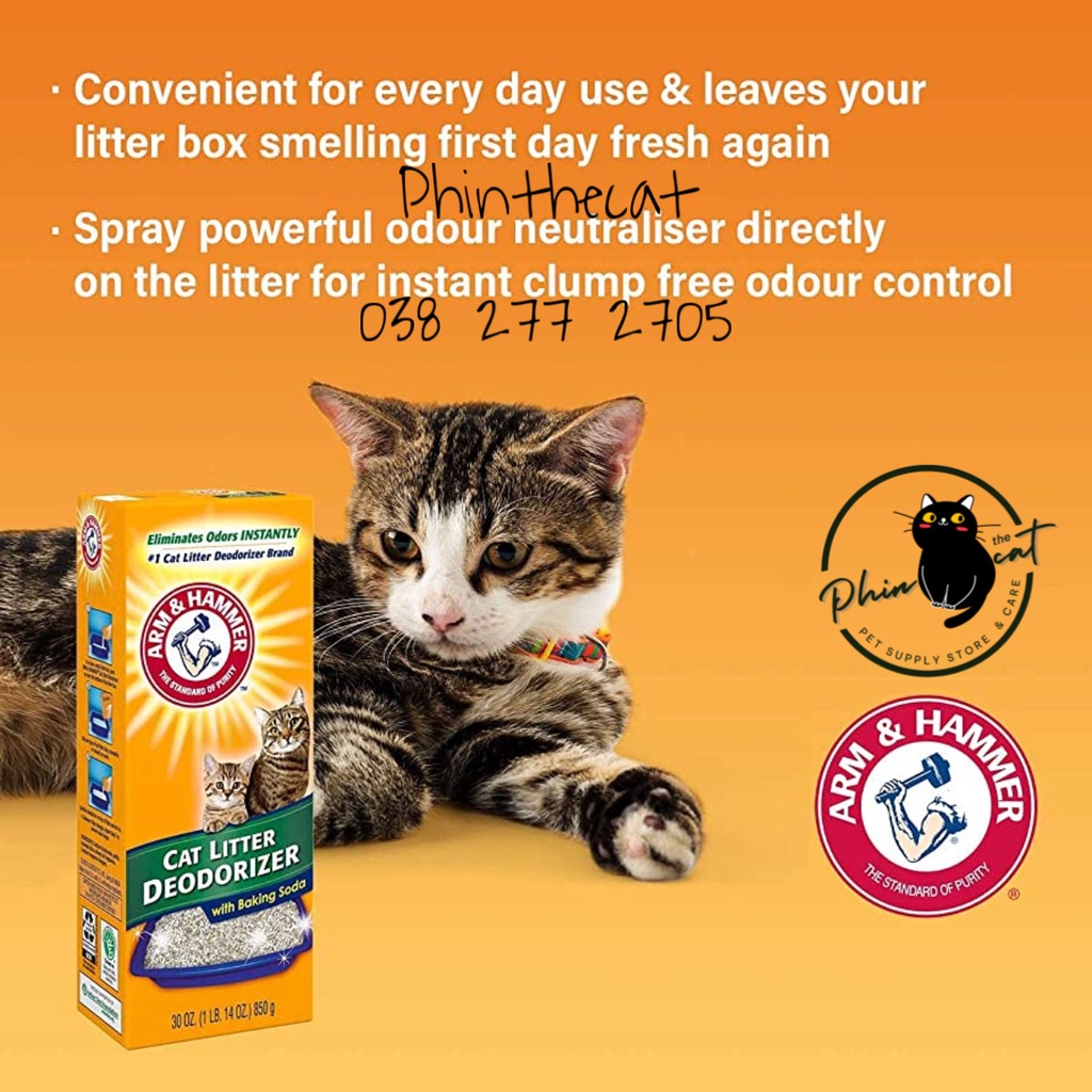Bột khử mùi cát mèo Arm & Hammer Cat Litter Deodorizer Powder - bán chạy số 1 tại Mỹ - since 1993 | phinthecat