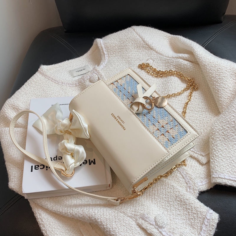 Túi Xách Đeo Vai Phối Dây Xích Phong Cách Thời Trang Xuân Hè Hàn Quốc Dành Cho Nữ FT7342