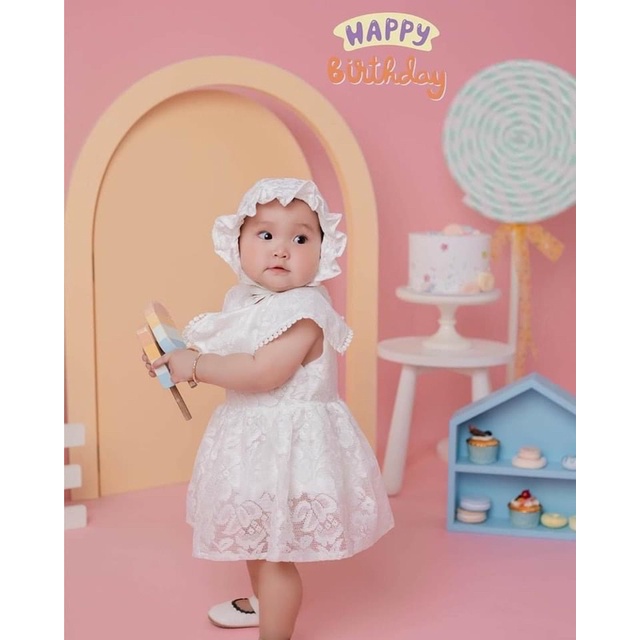 Body Váy Công Chúa Cổ Vuông 𝐍𝐇𝐈́𝐌 𝐗𝐔̀ 𝐊𝐈𝐃𝐒 Cho Bé Gái Sơ Sinh, Đầy Tháng, Thôi Nôi, Sinh Nhật B036