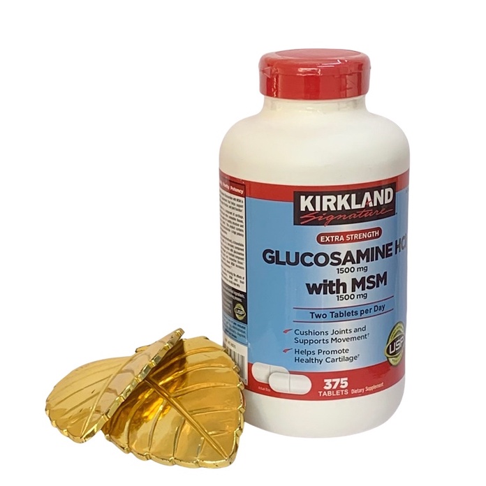 (Date 2026 ) Viên Uống Glucosamin Hcl 1500Mg With Msm 1500Mg Glucosamine Kirkland - 375 Viên Màu Trắng