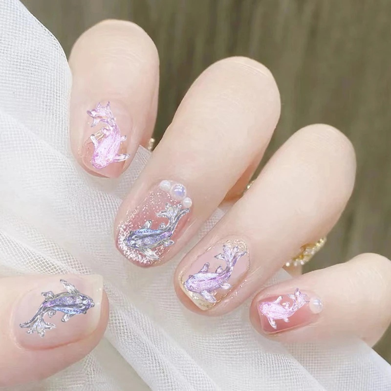 Hạt Charm Hình Cá Vàng Nhỏ Nhiều Màu Sắc Đính Móng Tay 3D DIY