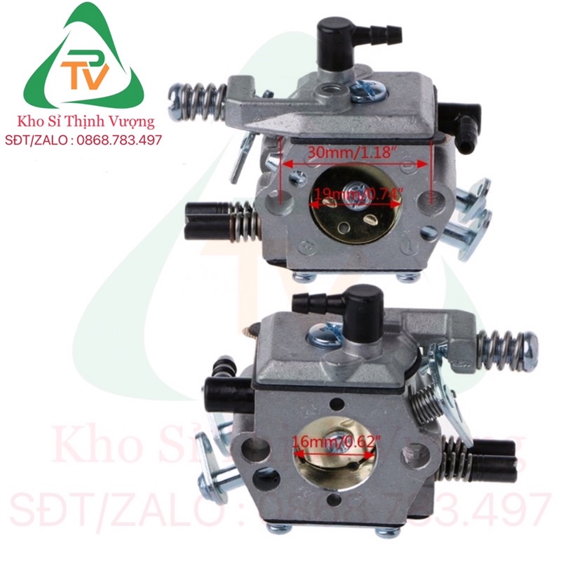 Bộ Chế Hòa Khí Cho Máy Cưa Xích 4500 5200 5800, Bình Xăng Con Máy Cưa 2 thì 45cc 52cc 58cc