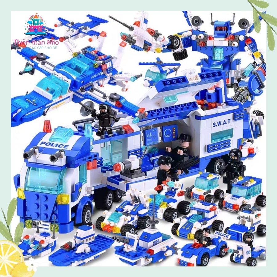 Bộ Đồ Chơi Lắp Ráp Xe Cảnh Sát Máy Bay 3D Mini Sinh Động - Đồ Chơi Cho Bé Trai Giá Rẻ