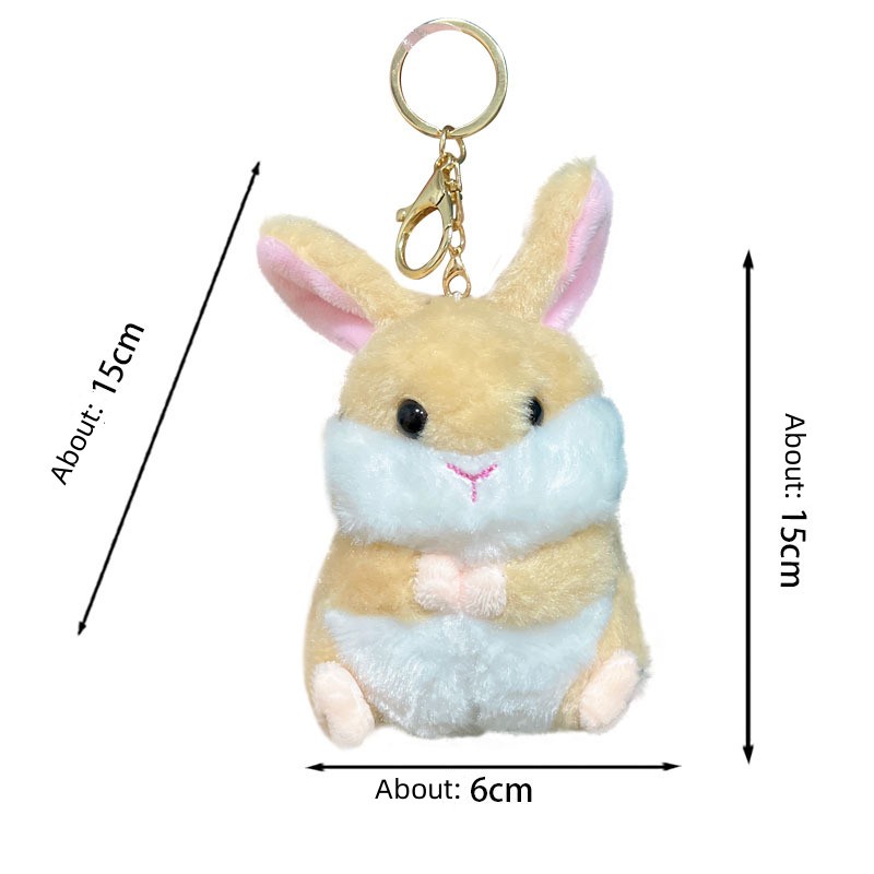 Móc Khóa Hình Chuột Hamster Nhồi Bông Mềm Mại Đáng Yêu