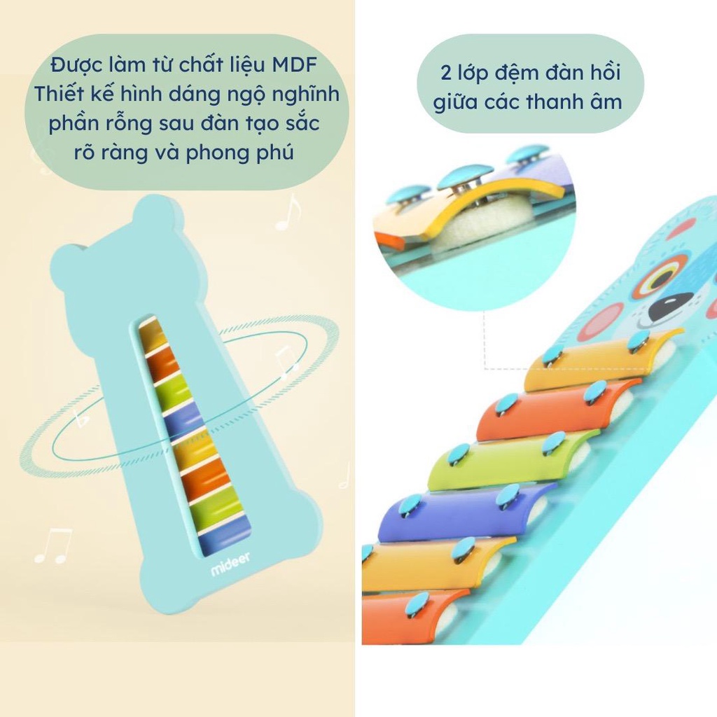 Đàn Xylophone 8 nốt Mideer Xylophone gõ âm thanh chuẩn cho bé
