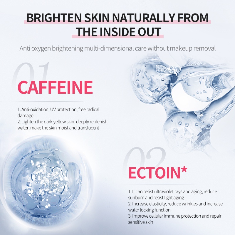 Set 2 món DELEVENTH serum caffeine phục hồi da mặt 30ml chống oxy hóa/ hydrat hóa +kem lót dưỡng ẩm ngọc trai 30ml