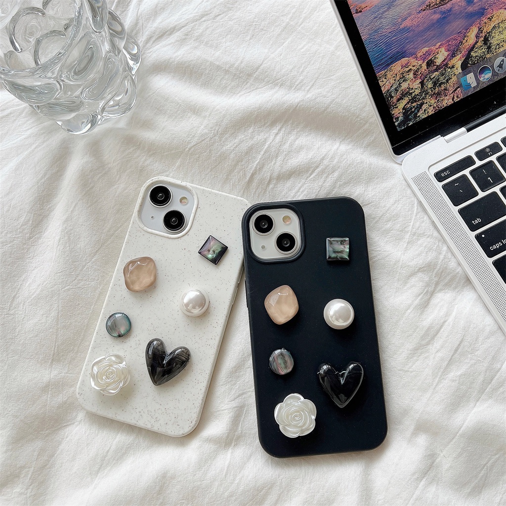 Ốp Điện Thoại TPU Silicon Mềm Chống Sốc Chống Rơi Đính Đá 3D Đơn Giản Sáng Tạo Cho iPhone 14 13 12 11 Pro Max 14 Plus