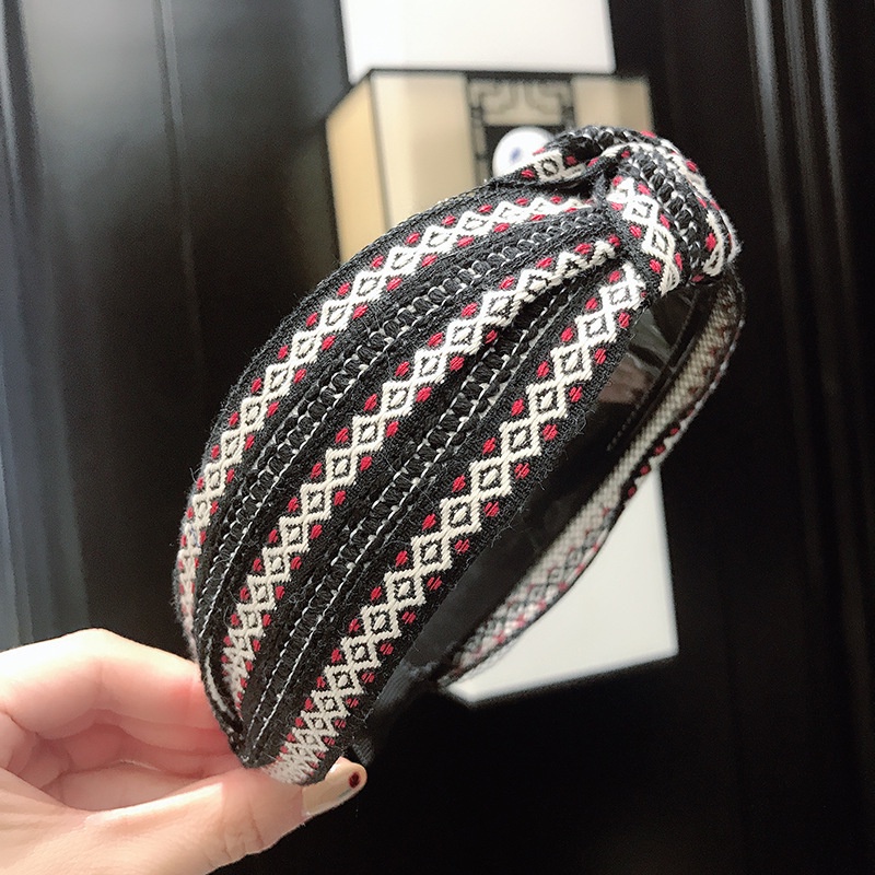 Băng Đô Thắt Nút Bản Rộng Phong Cách Dân Tộc Hàn Quốc Mới Cho Nữ Rửa Mặt