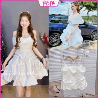 Váy 2 dây - Đầm 2 dây trễ vai xoè tùng bí phong cách sang trọng quyến rũ NEM Store102