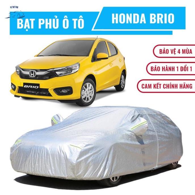 Bạt che phủ xe ô tô 5 chỗ Honda Brio, Bạt trùm xe hơi 5 chỗ cao cấp chất liệu vải PEVA chống nắng mưa, bạt phủ xe brio +