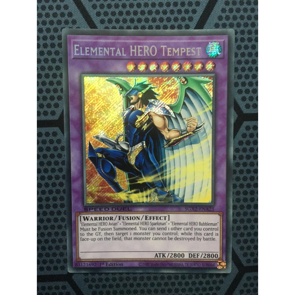 Thẻ bài yugioh speed duel - Elemental HERO Tempest - SGX2-ENA21 - Secret Rare 1st Edition