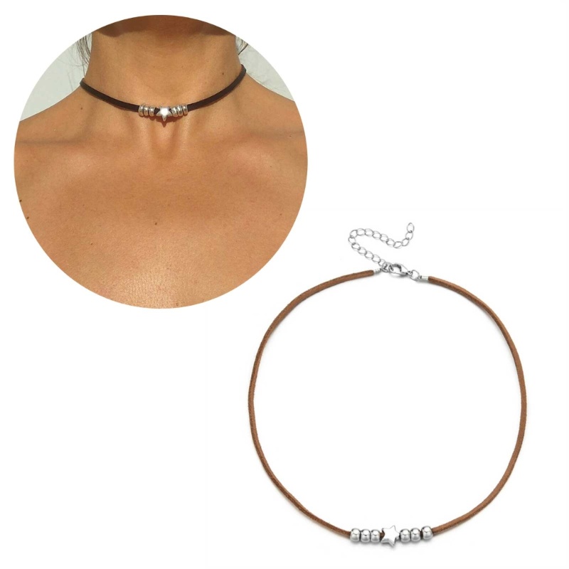Vòng Cổ Choker Dây Da Ngắn Màu Đen Phong Cách Gothic