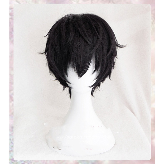 Misscoo Game P5 Persona 5 Kurusu Akira Joker Cosplay Tóc Giả Chống nhăn Xoăn Tóc Cosplay Tóc