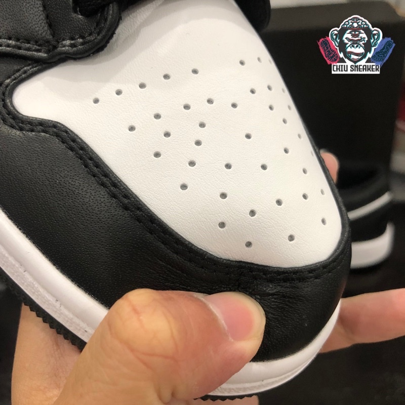 Giày sneaker jd1 cổ thấp đen trắng giày jordan 1 low black white phiên bản likeauth da bò