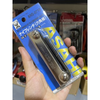 Bộ lục giác gấp gọn asahi made in japan ans0610, ans0710 - lazomi tools