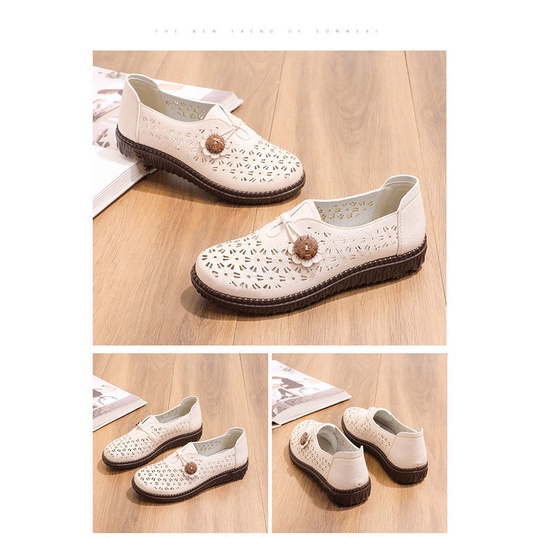 Xăng đan Da Đế Mềm Chống Trượt Thoải Mái Dành Cho Phụ Nữ Trung Niên