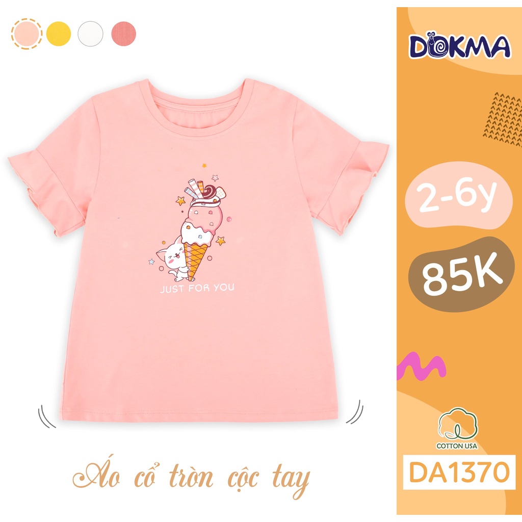 Áo cộc tay bé gái Dokma Size 2-6Y