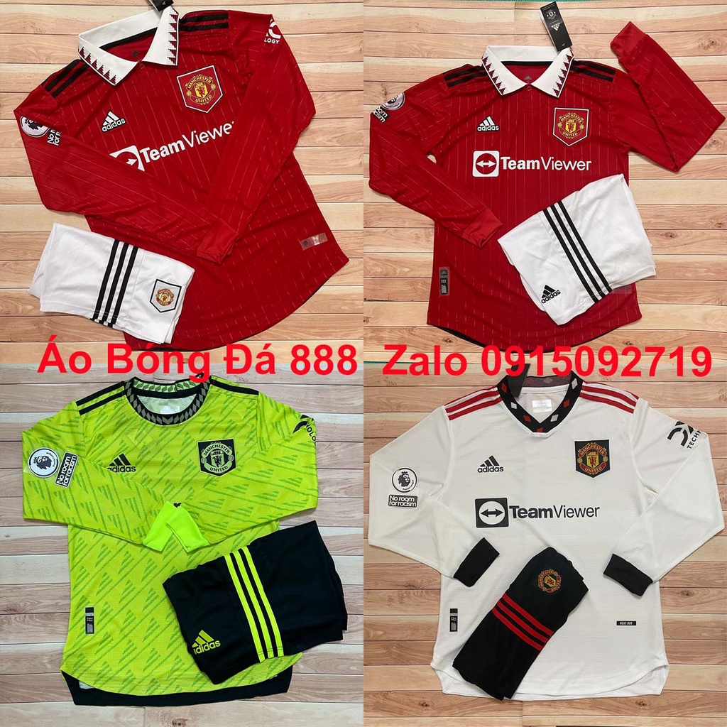 Áo Bóng Đá CLB Manchester UTD Sân Nhà, Sân Khách 22/23 - Mẫu Dài Tay - Vải Polyester Gai Thái