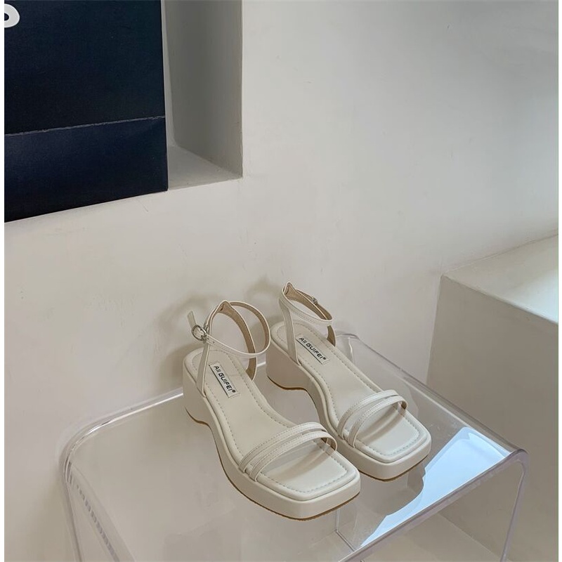 Xăng đan Đế Dày Mũi Vuông Thời Trang Dành Cho Nữ