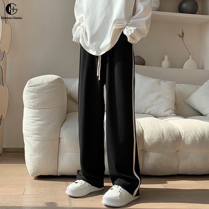Hattongutto COD Quần Nhung Ống Rộng Dáng Suông Thời Trang Thu Đông Cho Nam