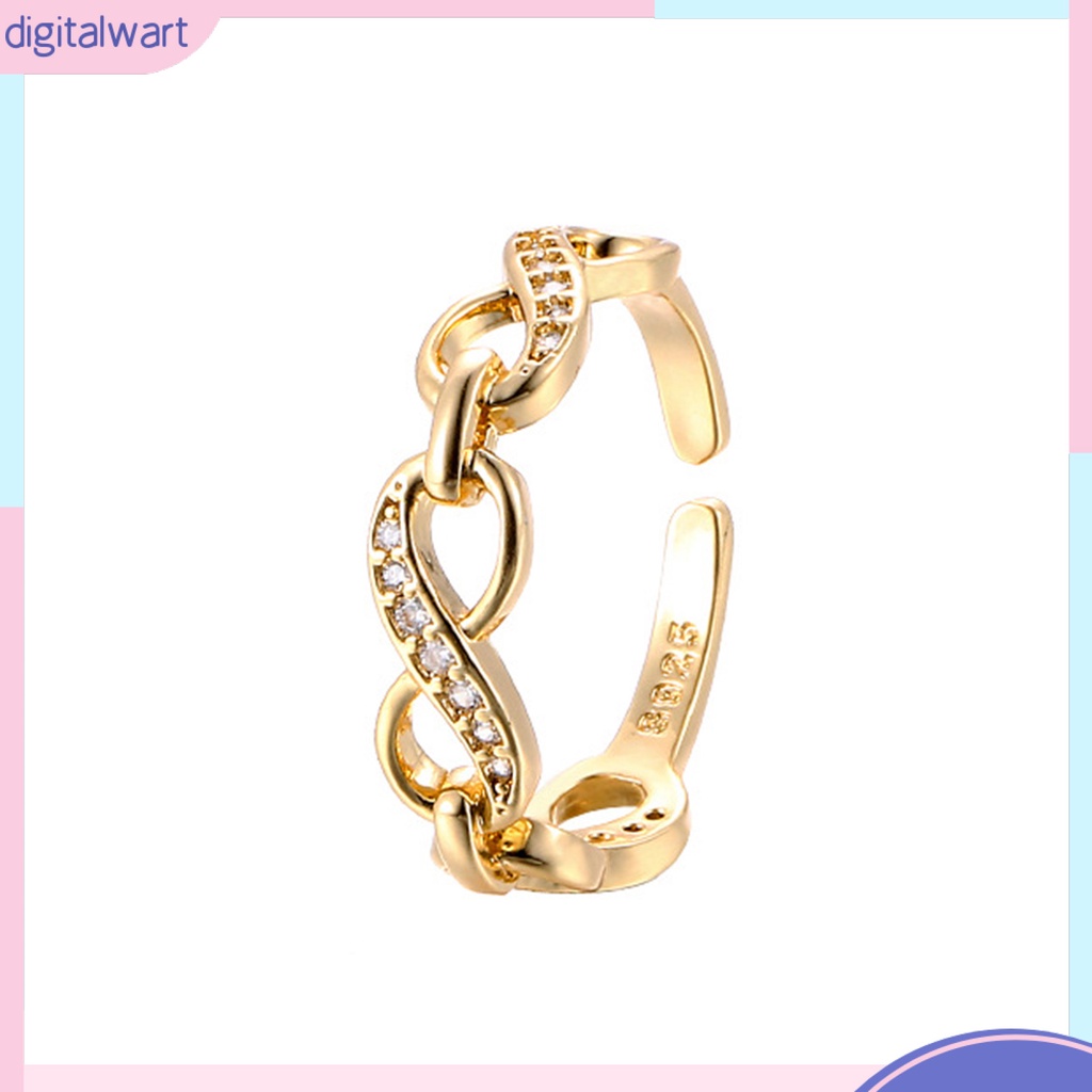 Nhẫn Hở Khắc Số 8 Vô Cực Đính Đá Lấp Lánh Thời Trang Có Thể Điều Chỉnh Cho Nữ