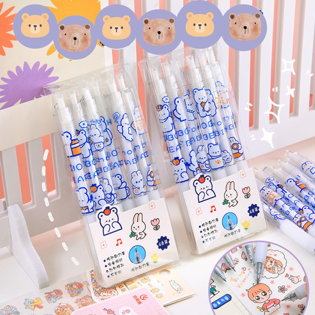 Bút rọc giấy bấm bé gấu để cắt sticker, khui hàng... purpleheart