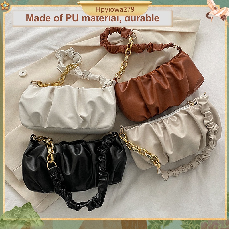 Có thể bán buôn Túi Đeo Vai Nữ Xếp Ly Độc Đáo Thiết Kế Dây Nửa Chuỗi Tinh Tế Cá Tính Cầm Tay Sát Nách Ilikebag Hàng giao ngay