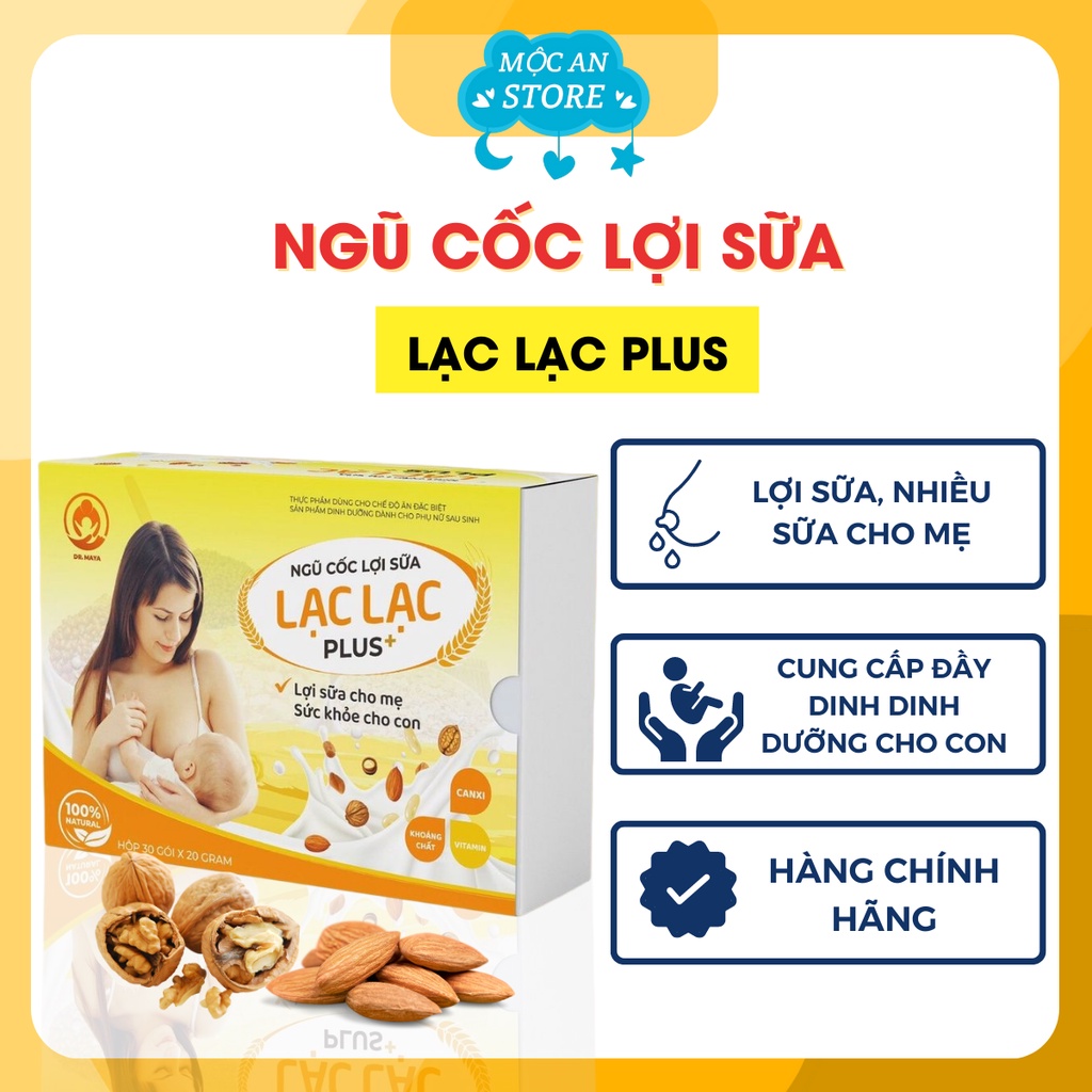 Ngũ Cốc Lợi Sữa Lạc Lạc Plus Dr.Maya 1 hộp 30 gói 600g - Ngũ cốc bầu Lạc Lạc siêu dinh dưỡng