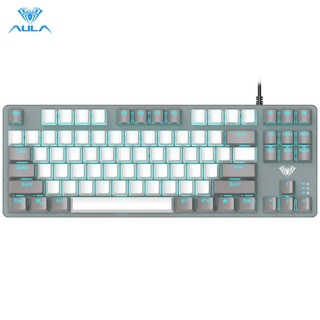 Bàn phím cơ aula f3287 87 phím 2.4g kết nối bluetooth hai chế độ có đèn led nền cao cấp