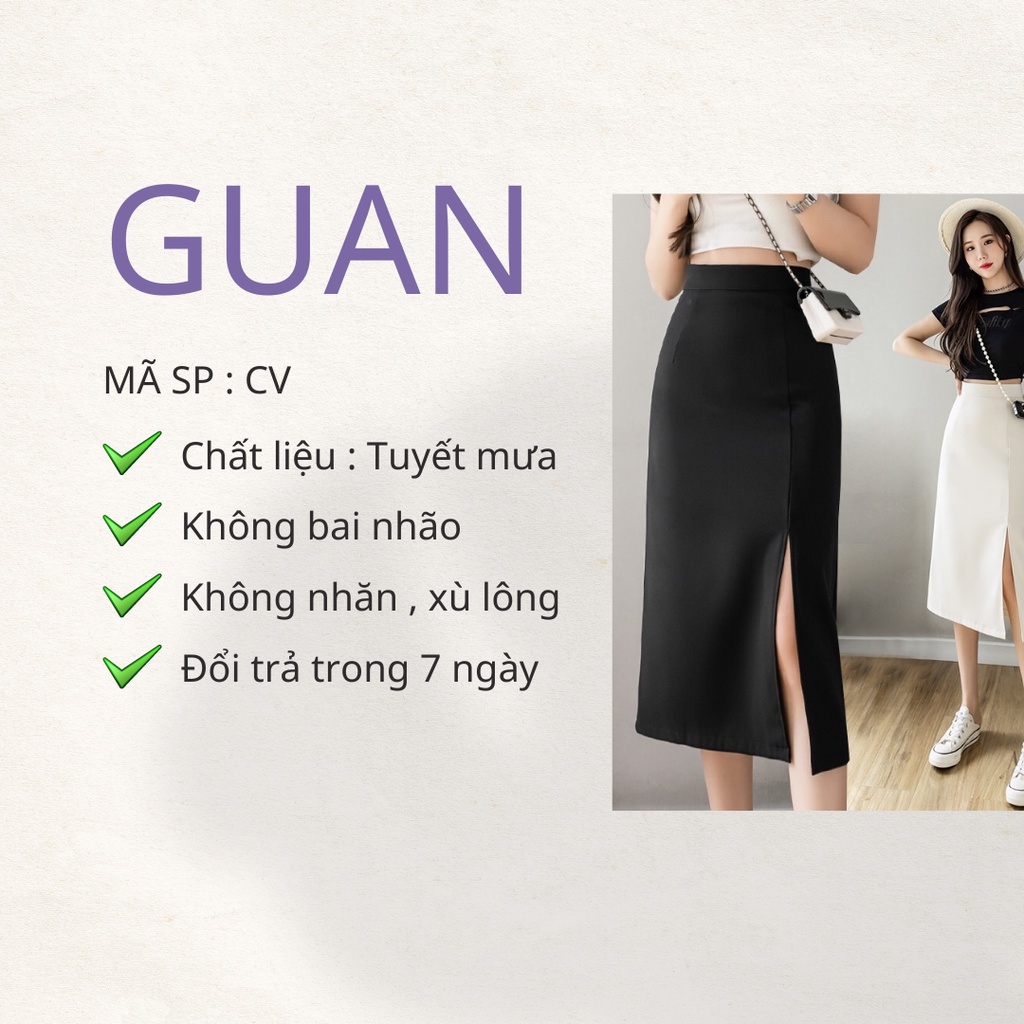 Chân Váy Công Sở Chữ A Dài Xẻ Trước, Chân Váy Đen Dài