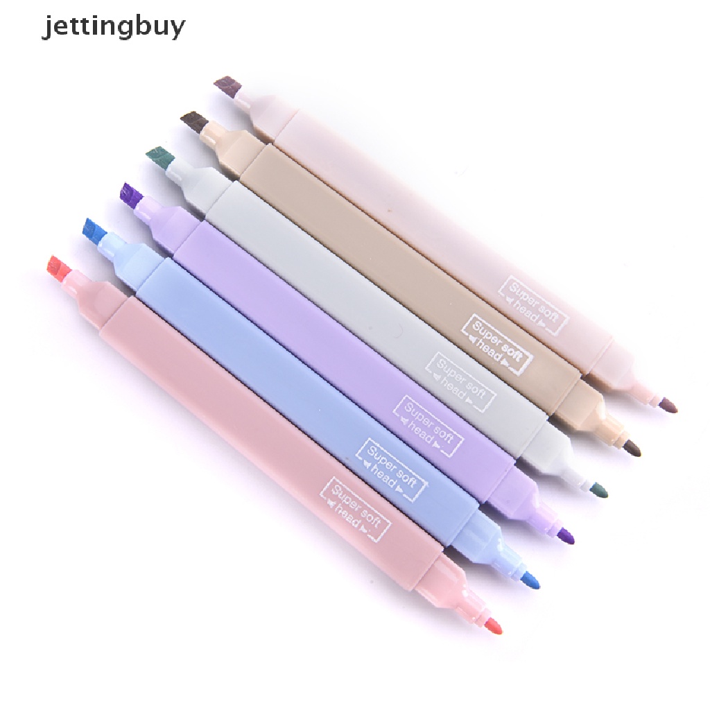 Bộ 6 Cây Bút Lông Hai Đầu Màu Pastel Xinh Xắn