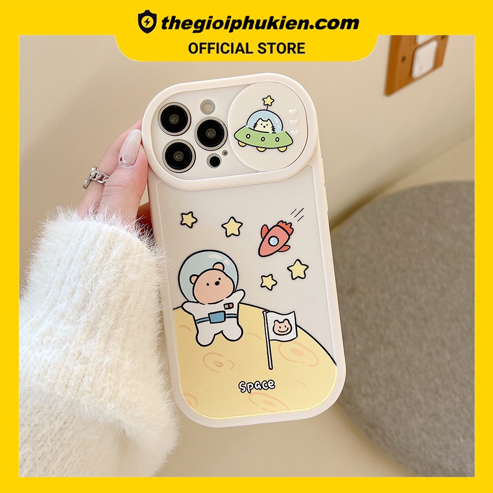 Ốp lưng iphone nắp trượt che camera Gấu space dành cho ip 6/6s/7/8/x/xr/xs/11/12/13/14/pro/max/plus/promax - sc2003