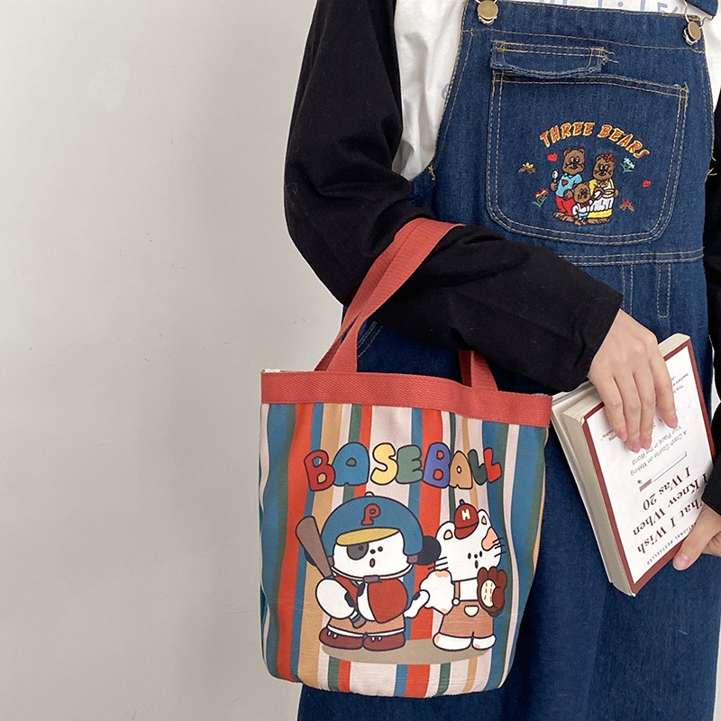 Túi Đựng Hộp Cơm Trưa Xách Tay Họa Tiết Thời Trang Mẫu 2023 Dành Cho Nữ