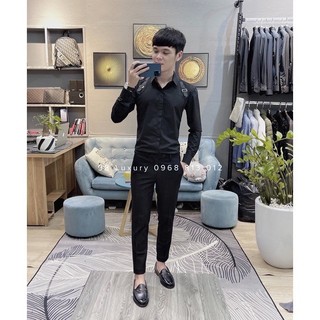 Áo sơ mi phối vai nam cao cấp