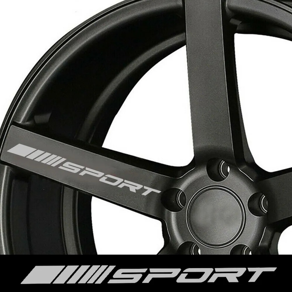 Bộ 4 Miếng Dán Trang Trí Bánh Xe Hơi Thể Thao Bằng Vinyl Tự Dính DIY