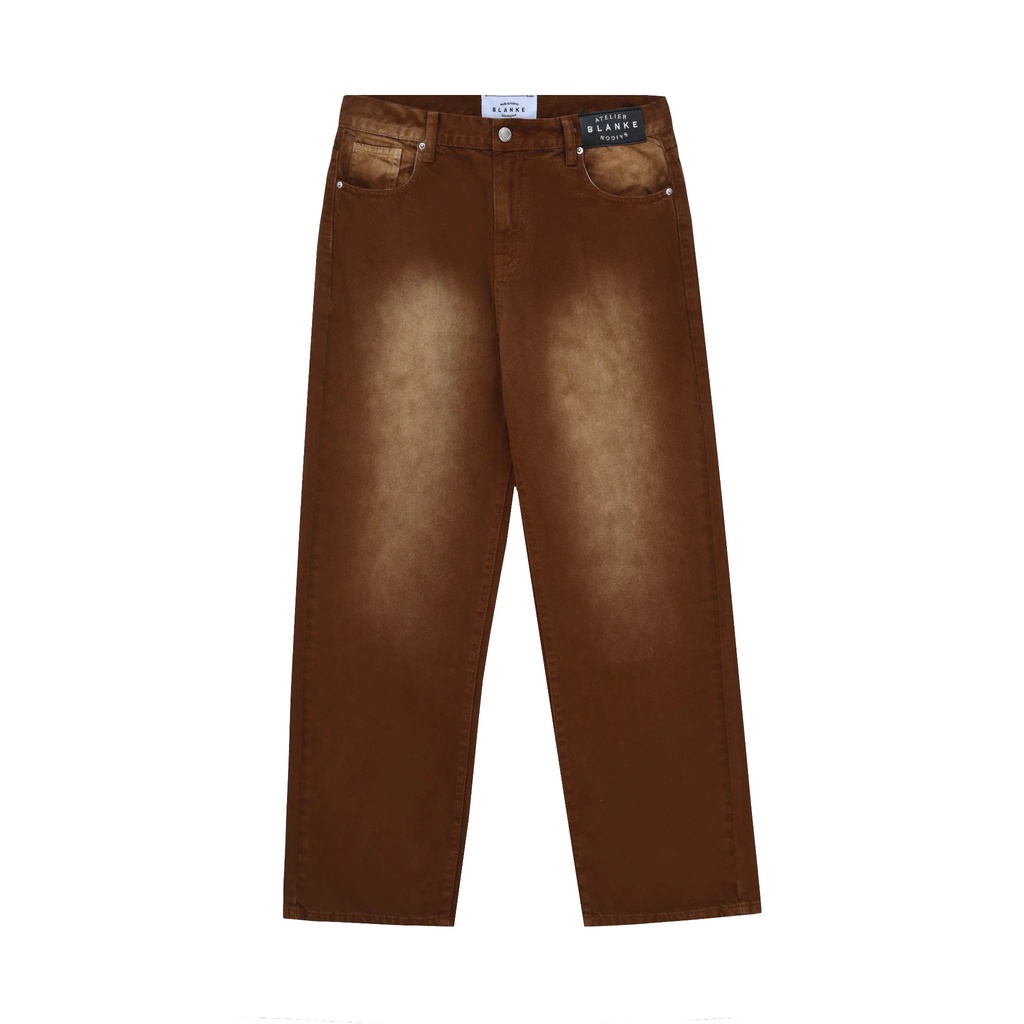 BLANKESPACE Quần Dài Jean Ống Xuông Texas Chất Liệu Jeans Thời Trang Nam Nữ Unisex