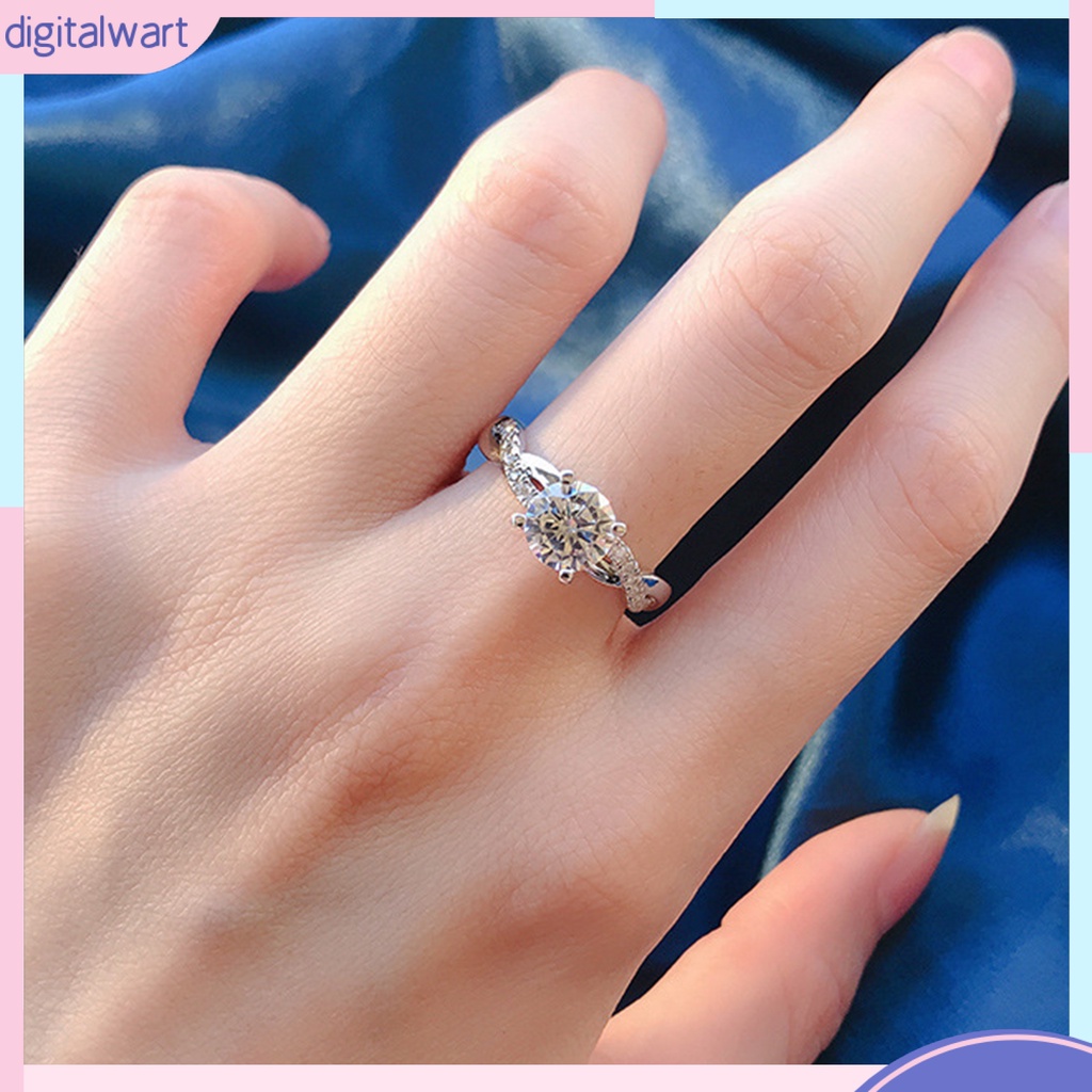 Nhẫn Cưới Xoắn Ốc Lớn Đính Đá Lấp Lánh Cao Cấp Cho Nữ