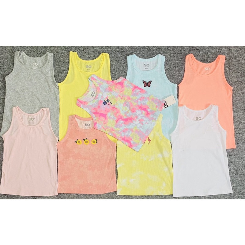 Áo ba lỗ SO nhiều màu sắc chất cotton thoáng mát cho bé gái size đại